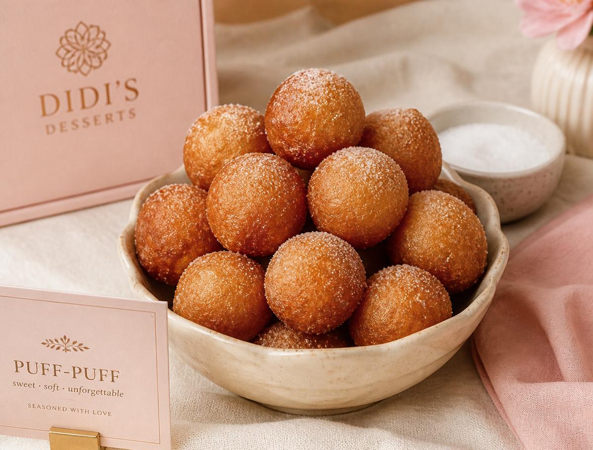 Golden mini Puff-Puff styled for a premium event